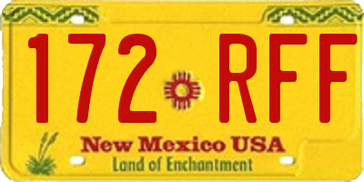 NM license plate 172RFF