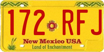 NM license plate 172RFJ