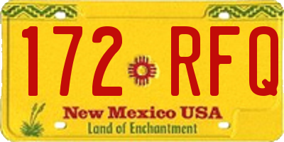 NM license plate 172RFQ