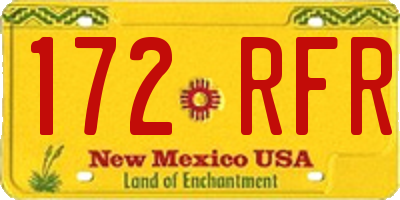 NM license plate 172RFR