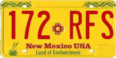 NM license plate 172RFS