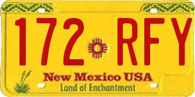 NM license plate 172RFY