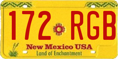 NM license plate 172RGB