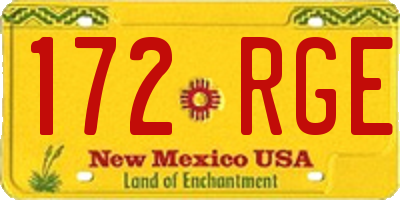 NM license plate 172RGE