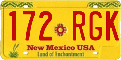 NM license plate 172RGK