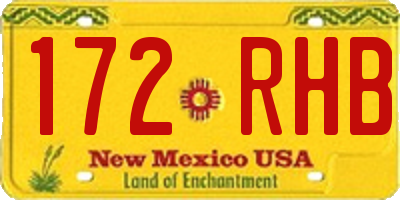 NM license plate 172RHB