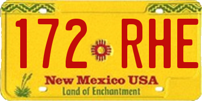 NM license plate 172RHE