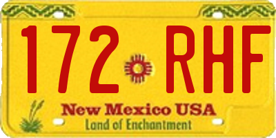 NM license plate 172RHF
