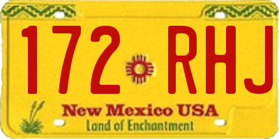 NM license plate 172RHJ