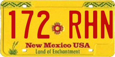 NM license plate 172RHN