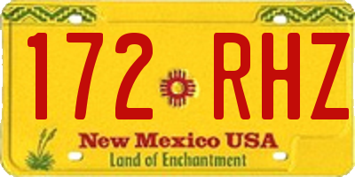 NM license plate 172RHZ