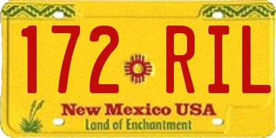 NM license plate 172RIL