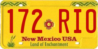 NM license plate 172RIO