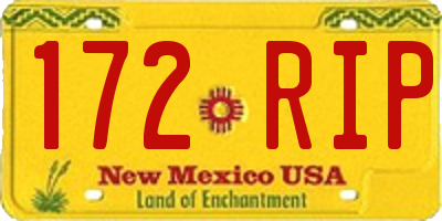 NM license plate 172RIP