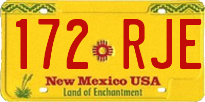 NM license plate 172RJE