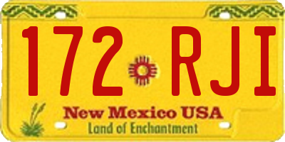 NM license plate 172RJI