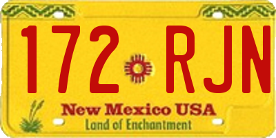 NM license plate 172RJN