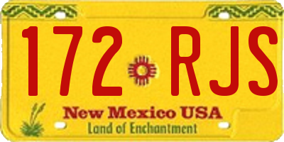 NM license plate 172RJS