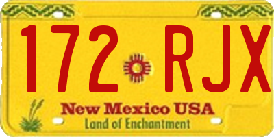 NM license plate 172RJX