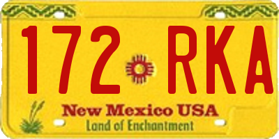 NM license plate 172RKA