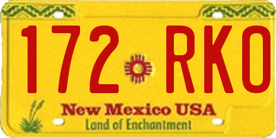 NM license plate 172RKO