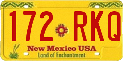NM license plate 172RKQ