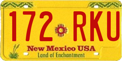 NM license plate 172RKU