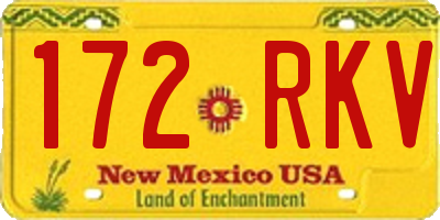 NM license plate 172RKV