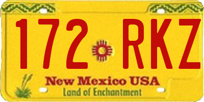 NM license plate 172RKZ