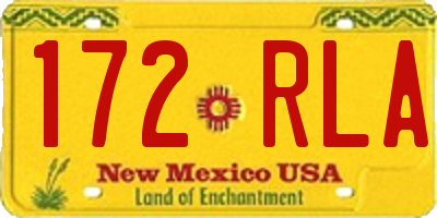 NM license plate 172RLA