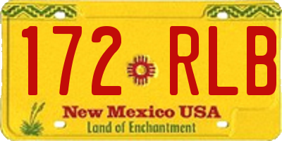NM license plate 172RLB