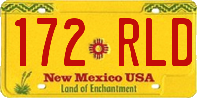 NM license plate 172RLD