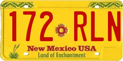 NM license plate 172RLN