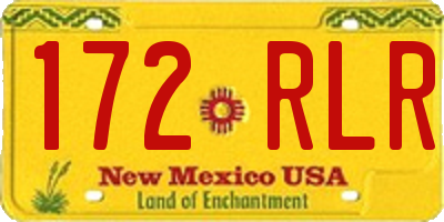NM license plate 172RLR