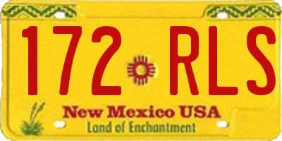 NM license plate 172RLS