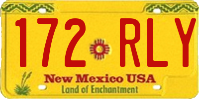 NM license plate 172RLY