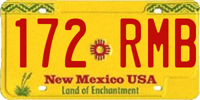 NM license plate 172RMB