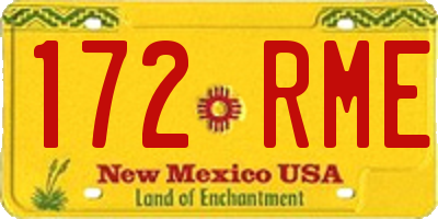 NM license plate 172RME