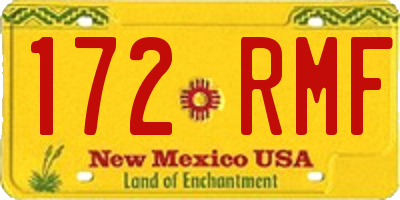 NM license plate 172RMF