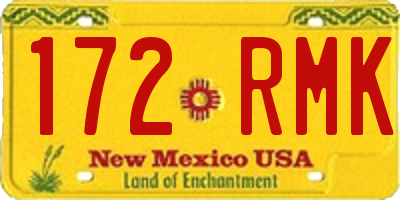 NM license plate 172RMK