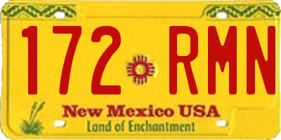 NM license plate 172RMN