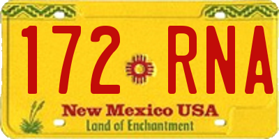 NM license plate 172RNA