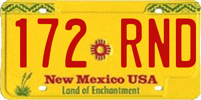 NM license plate 172RND