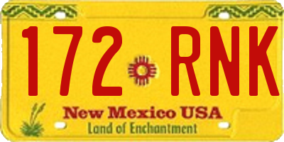 NM license plate 172RNK