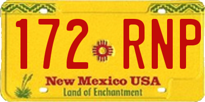 NM license plate 172RNP