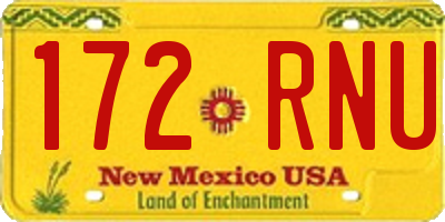 NM license plate 172RNU