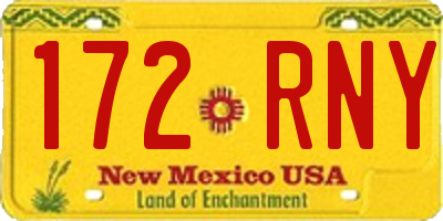 NM license plate 172RNY