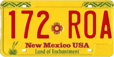 NM license plate 172ROA