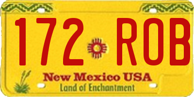 NM license plate 172ROB