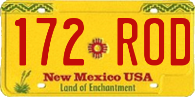 NM license plate 172ROD